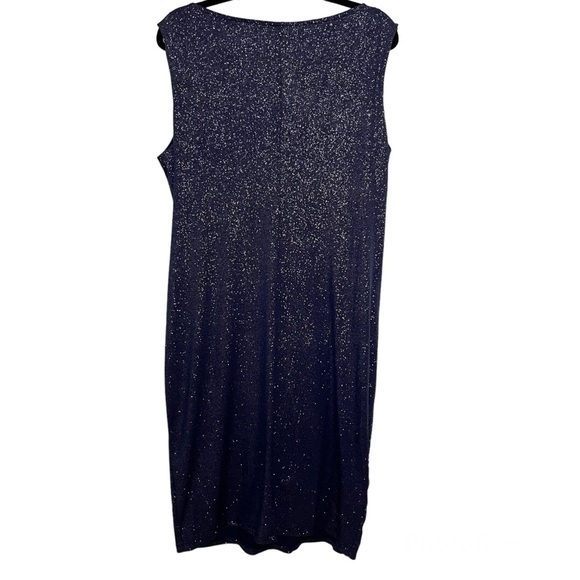 NWT Tiana B. Deep Blue Sparkle Cocktail Dress - 16W - Picture 2 of 4